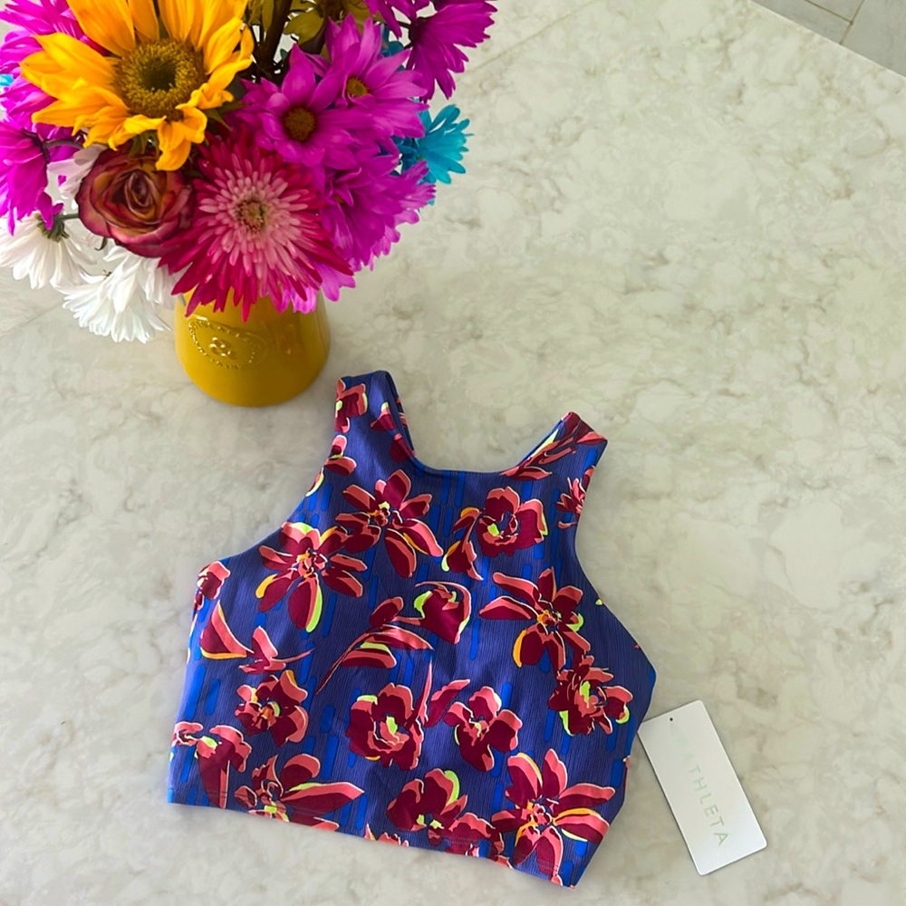 NWT Athleta Conscious Crop Floral Razorback